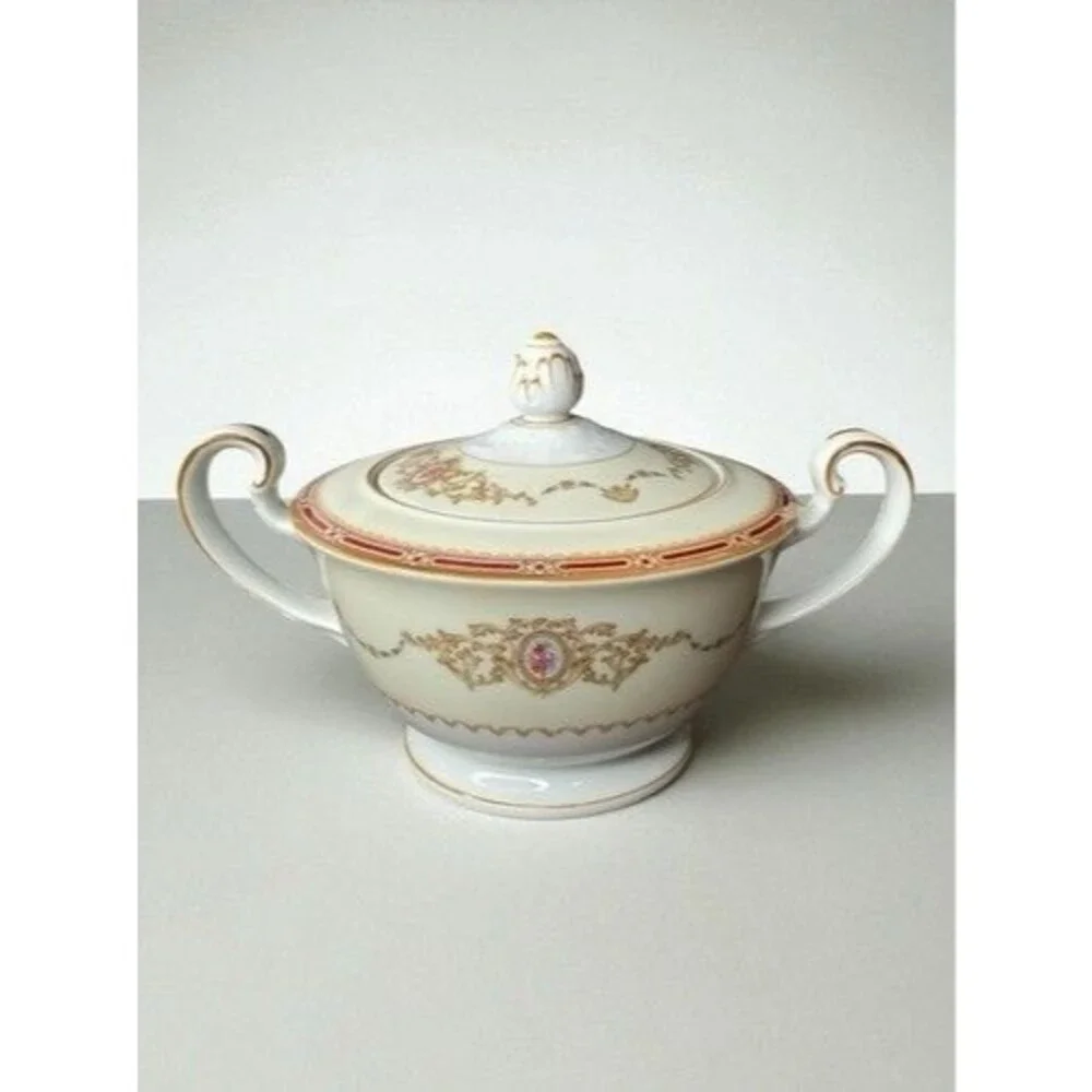 Noritake Nippon Toki Kaisha Sugar Bowl With‎ Lid & Handles 4
